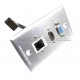 Placa Tapa Vga + HDMI 1.4 (4K+Ethernet+3D) pigtail+ Jack RJ45 Cat5e ponchable Aluminio